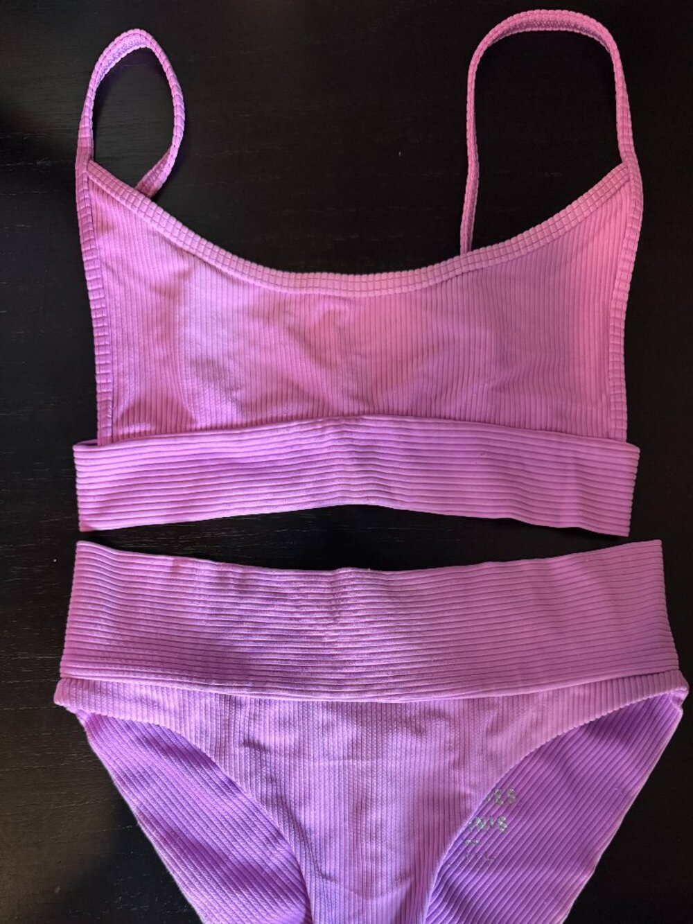 Frankie's Bikini - Gavin Ribbed Bottom and Top - Purple - Size Medium